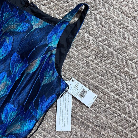 Aidan Mattox Square Neck Floral Jacquard Gown Sz 6 - Picture 3 of 8